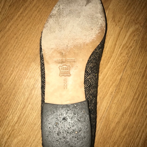 TALBOTS 5 Tweed Flats Brown Suede Toe Caps - Picture 7 of 8